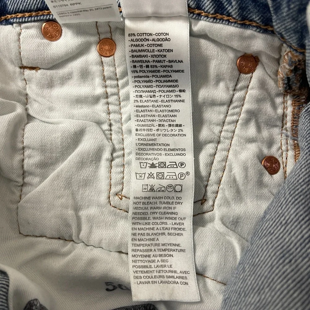 Levis 501 Jeans Mens 28x32 Blue Original Button Fly Patched Grunge Skater Y2K